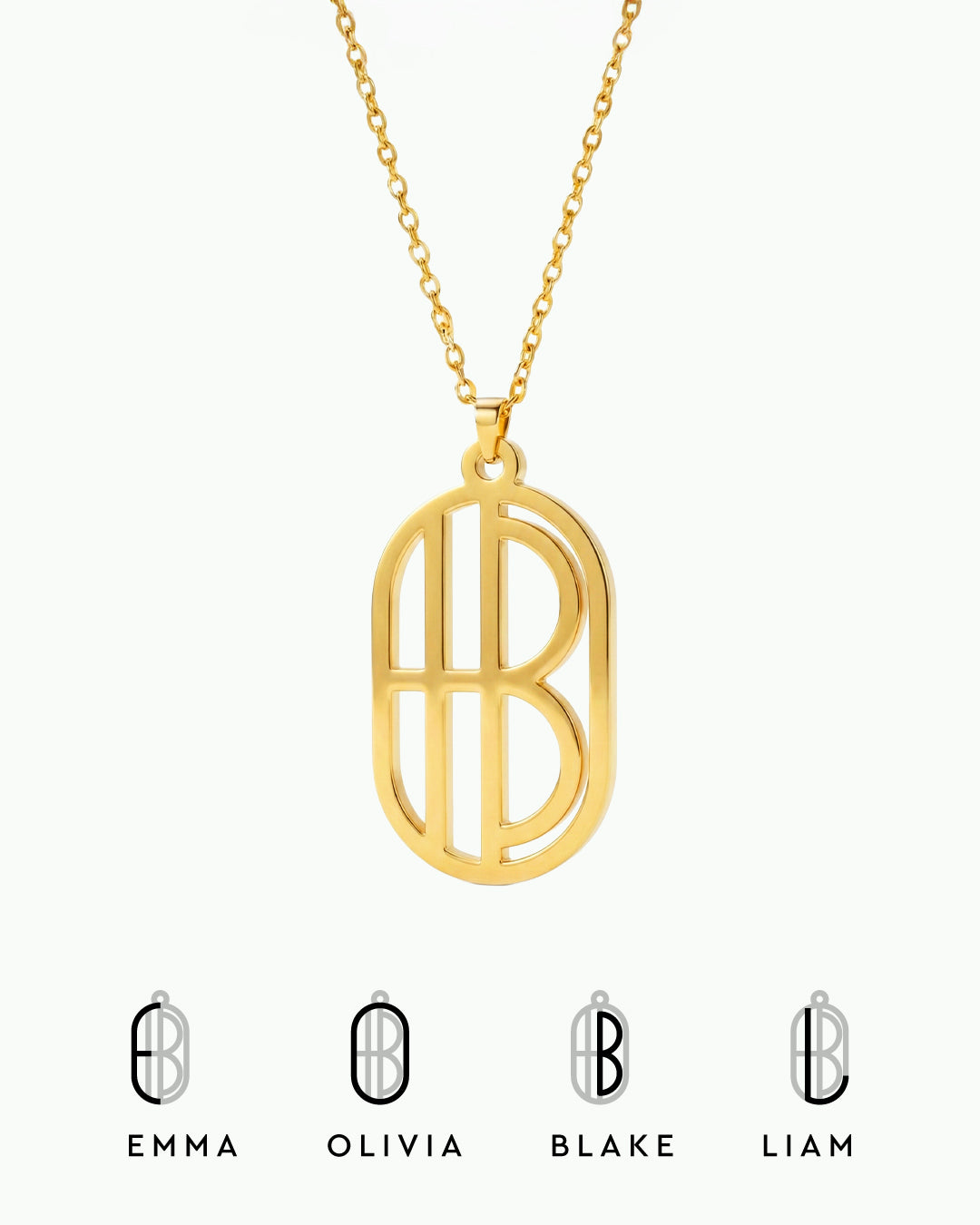 Mom Monogram Neklace