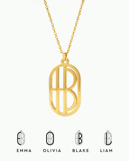 Mom Monogram Neklace