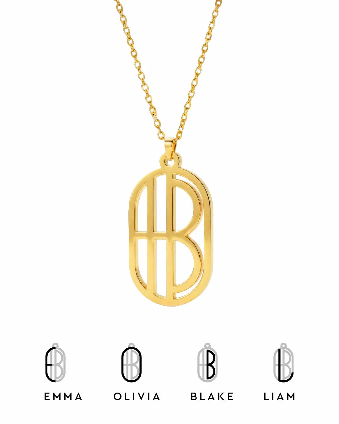 Mom Monogram Neklace