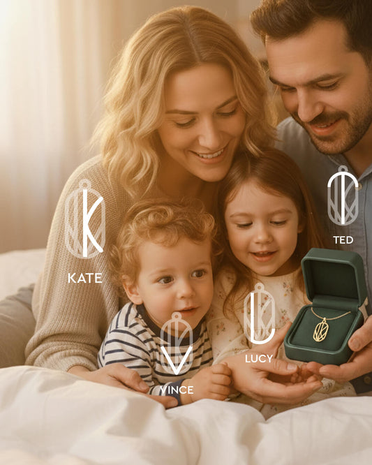 Family Initials Monogram Neklace