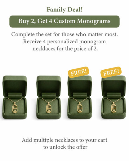 Family Initials Monogram Neklace