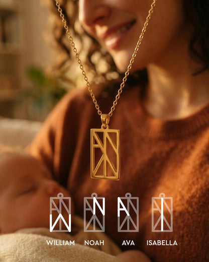 Family Initials Monogram Neklace